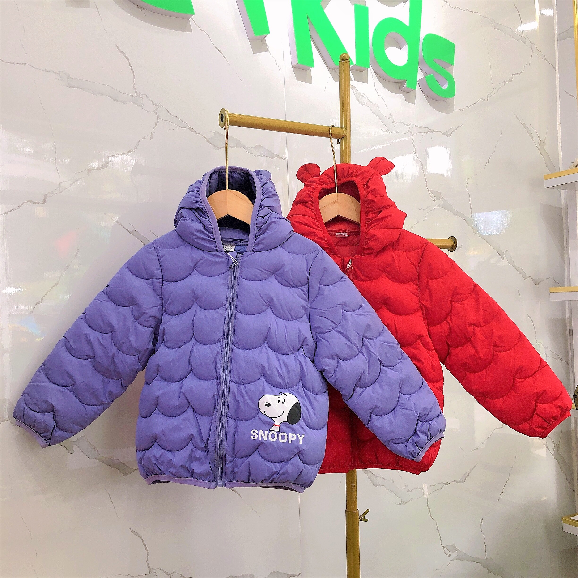 Áo phao trẻ em, áo khoác siêu nhẹ cho bé trai bé gái dày và ấm